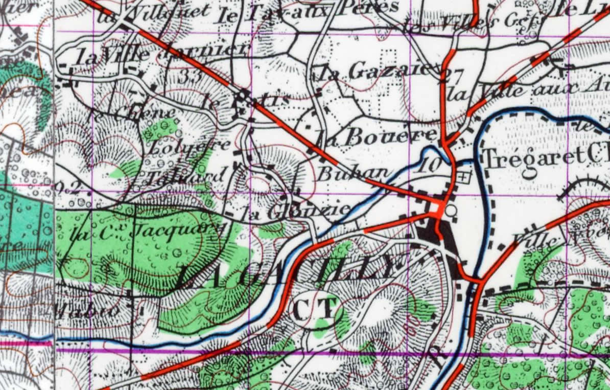 Carte topographique 1950 - La Gacilly